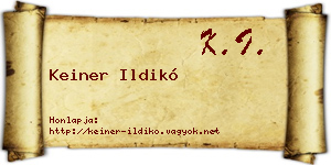 Keiner Ildikó névjegykártya